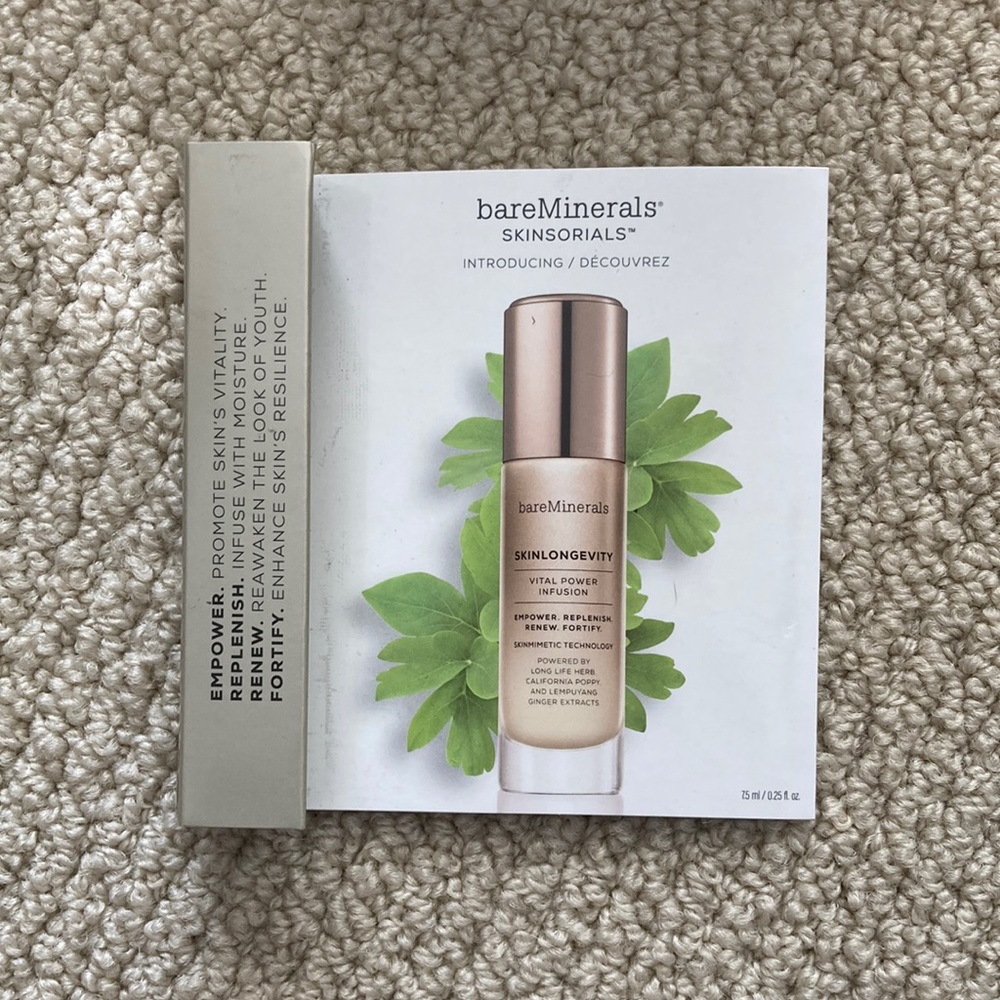 NEW BareMinerals Skinlongevity Vital Power Infusion Serum Deluxe Travel Size NIB